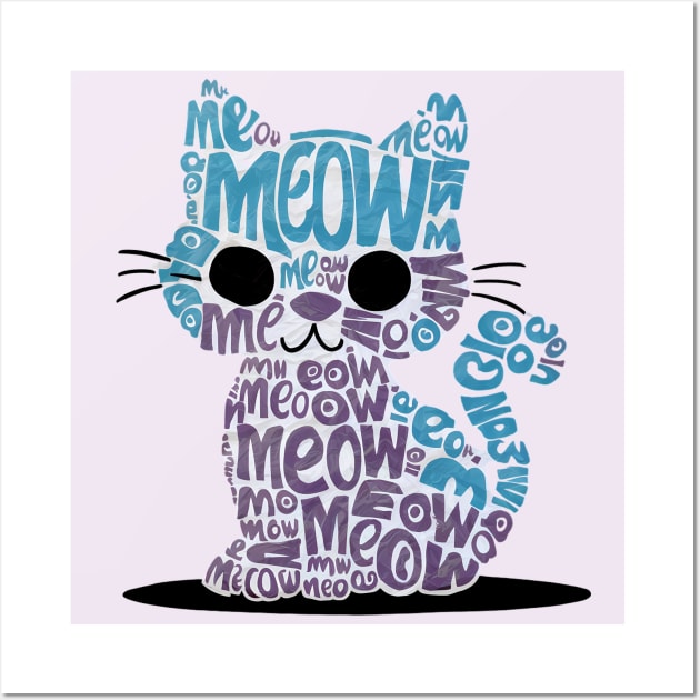 meow cat Wall Art by ZaxiDesign